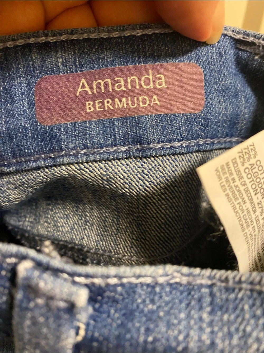 Gloria Vanderbilt 10 Jeans Shorts Amanda Bermuda Stretch Blue Denim